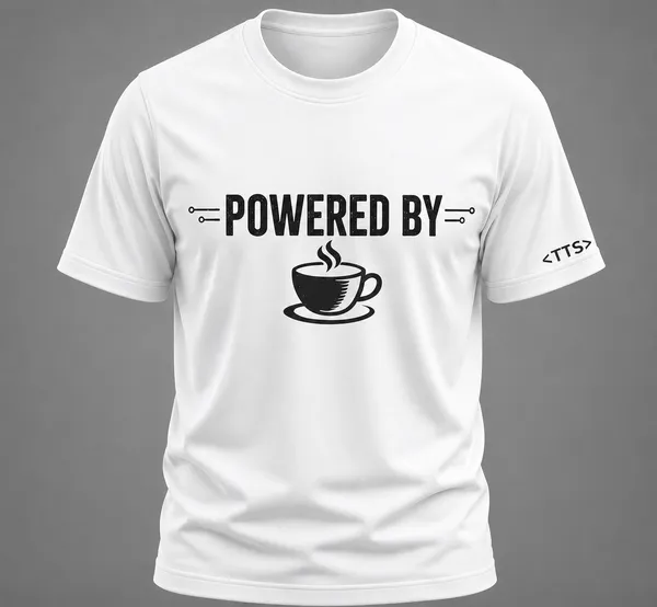 White_Powered_By_Coffee_Crew_Neck_T_Shirt