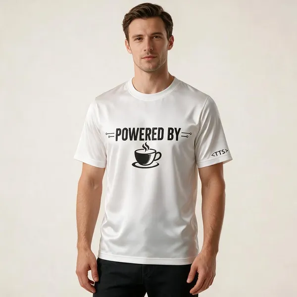 White_Powered_By_Coffee_Crew_Neck_T_Shirt