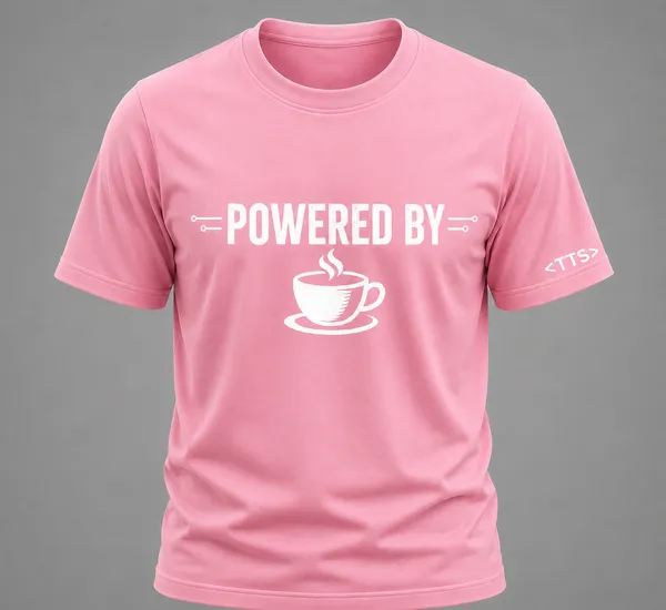Pink_Powered_By_Coffee_Crew_Neck_T_Shirt