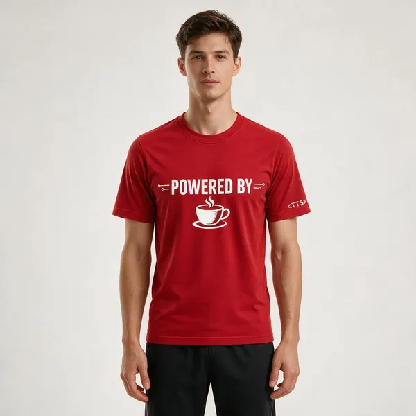 Red_Powered_By_Coffee_Crew_Neck_T_Shirt