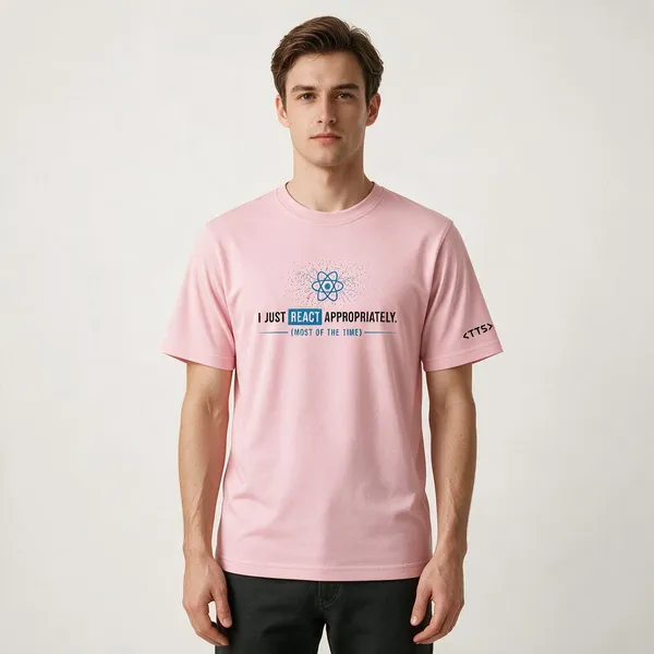 Pink_React_Developer_Crew_Neck_T_Shirt