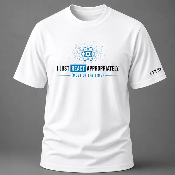 White_React_Developer_Crew_Neck_T_Shirt