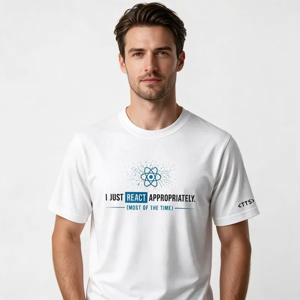 White_React_Developer_Crew_Neck_T_Shirt
