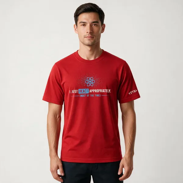 Red_React_Developer_Crew_Neck_T_Shirt
