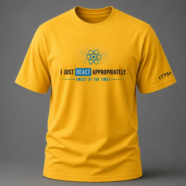 Yellow_React_Developer_Crew_Neck_T_Shirt