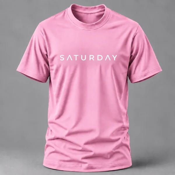 Pink_Saturday_Typography_Crew_Neck_T_Shirt