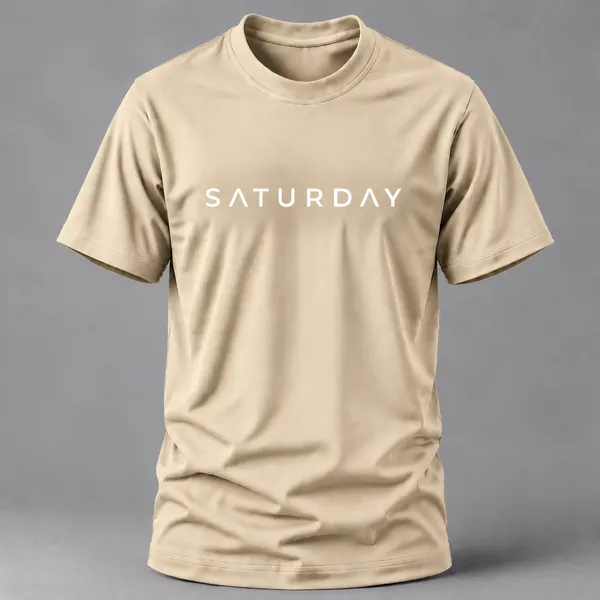 Beige_Saturday_Typography_Crew_Neck_T_Shirt