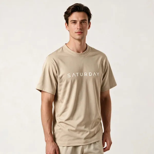 Beige_Saturday_Typography_Crew_Neck_T_Shirt