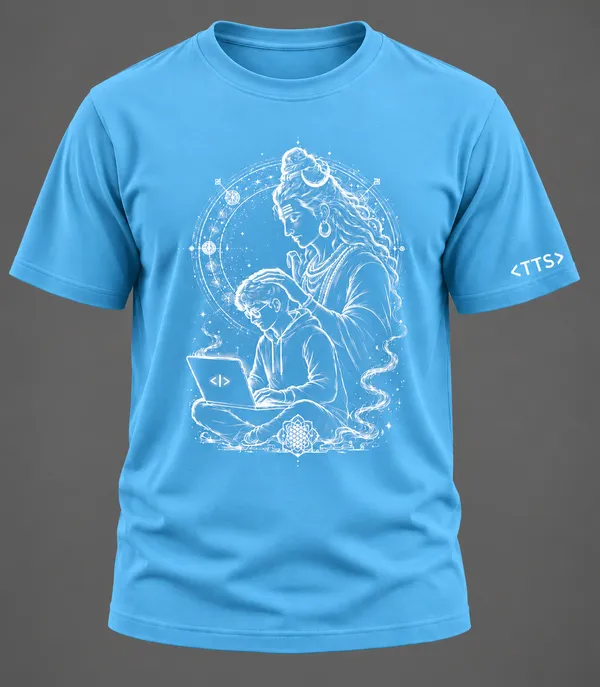 Sky_Blue_Shiva_Blesses_Techie_Crew_Neck_T_Shirt