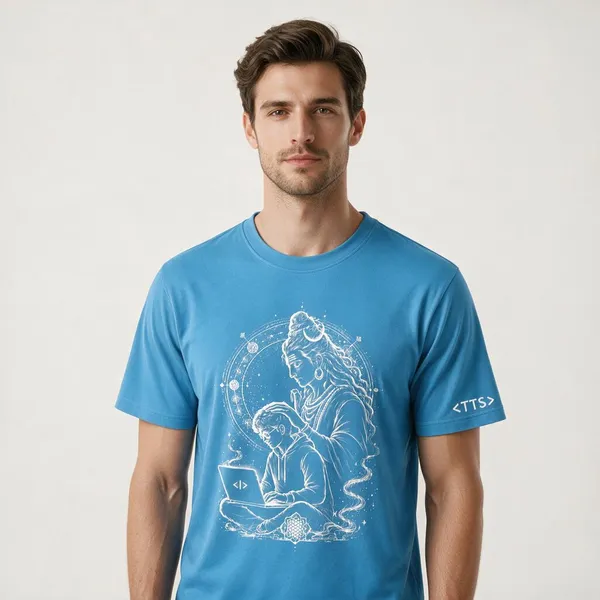 Sky_Blue_Shiva_Blesses_Techie_Crew_Neck_T_Shirt