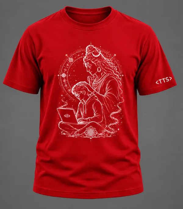 Red_Shiva_Blesses_Techie_Crew_Neck_T_Shirt