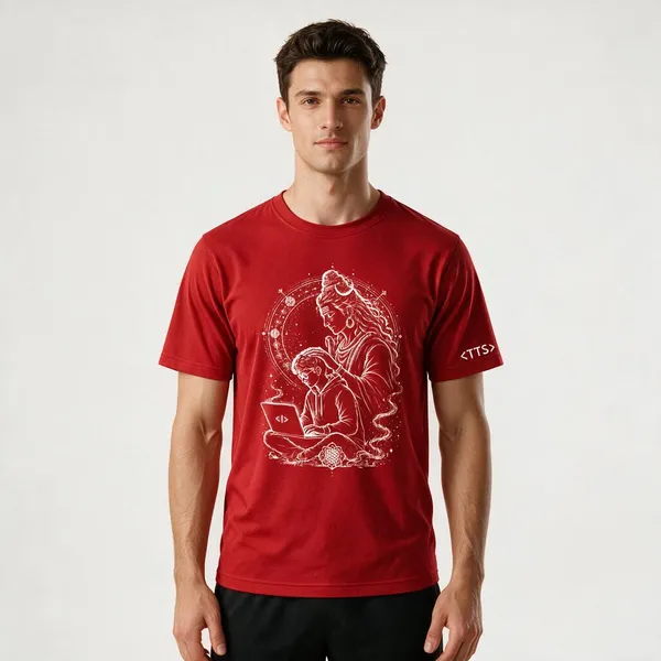 Red_Shiva_Blesses_Techie_Crew_Neck_T_Shirt