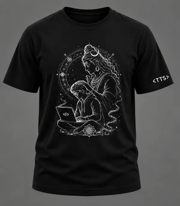 Black_Shiva_Blesses_Techie_Crew_Neck_T_Shirt
