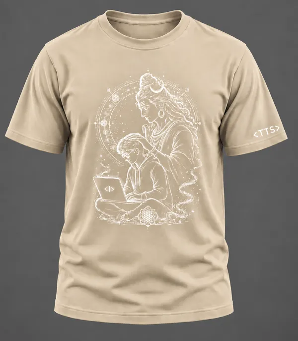 Beige_Shiva_Blesses_Techie_Crew_Neck_T_Shirt