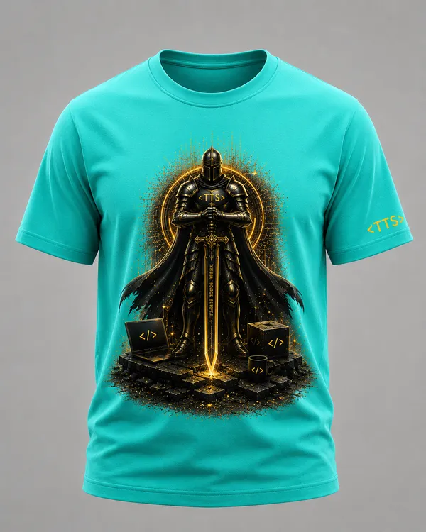 Aqua_Standing_Knight_Crew_Neck_T_Shirt