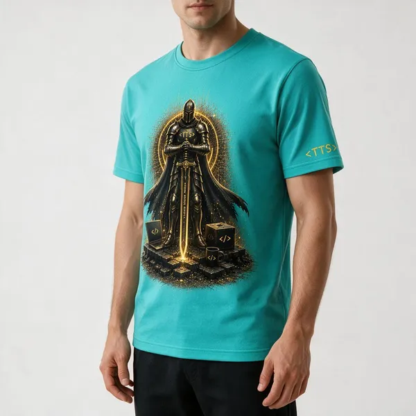 Aqua_Standing_Knight_Crew_Neck_T_Shirt