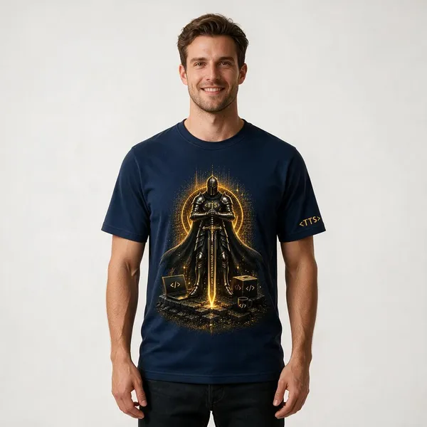 Navy_Blue_Standing_Knight_Crew_Neck_T_Shirt
