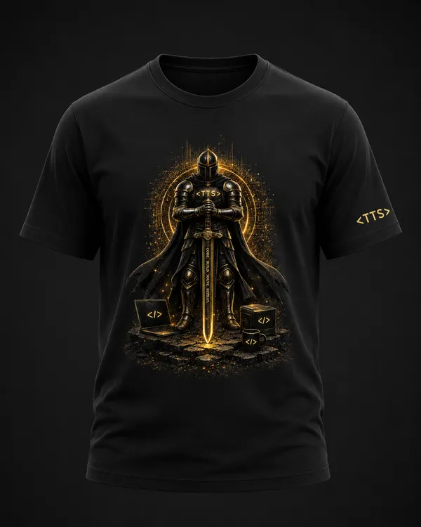 Black_Standing_Knight_Crew_Neck_T_Shirt