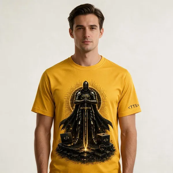 Yellow_Standing_Knight_Crew_Neck_T_Shirt
