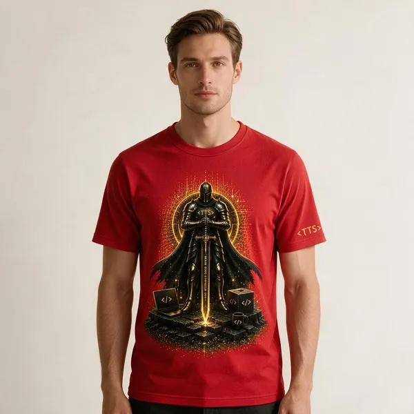 Red_Standing_Knight_Crew_Neck_T_Shirt