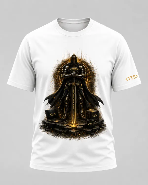 White_Standing_Knight_Crew_Neck_T_Shirt