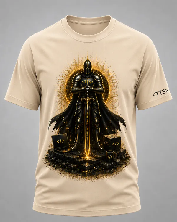 Beige_Standing_Knight_Crew_Neck_T_Shirt