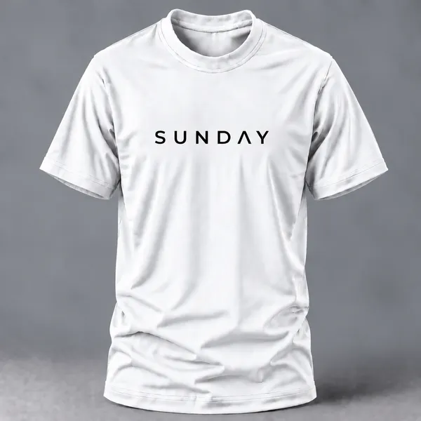 White_Sunday_Typography_Crew_Neck_T_Shirt