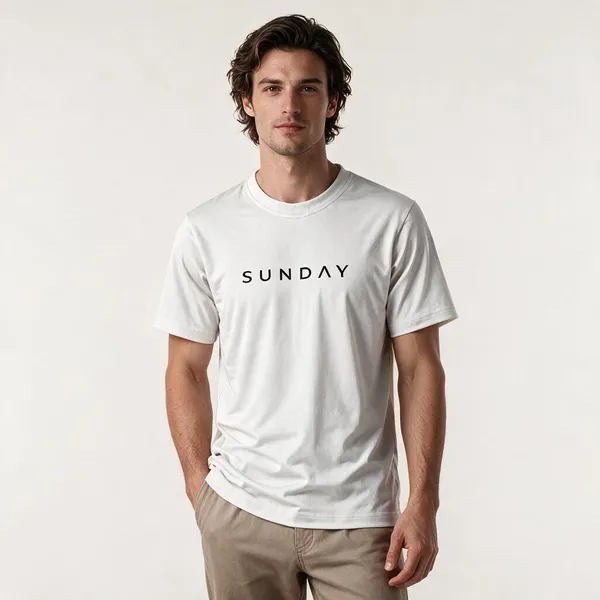 White_Sunday_Typography_Crew_Neck_T_Shirt