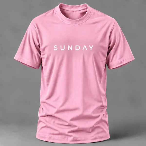 Pink_Sunday_Typography_Crew_Neck_T_Shirt
