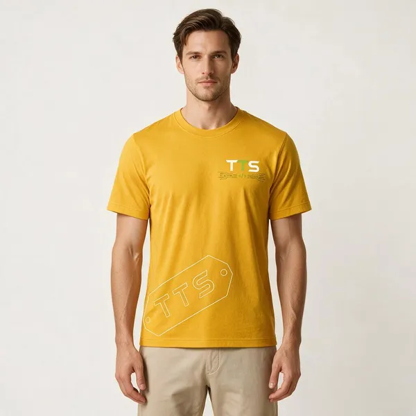 Yellow_Tts_Tag_Crew_Neck_T_Shirt