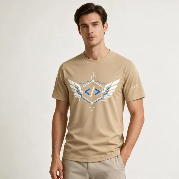 Beige_Techie_Got_Wings_Crew_Neck_T_Shirt