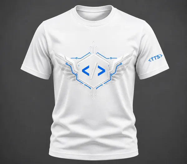 White_Techie_Got_Wings_Crew_Neck_T_Shirt