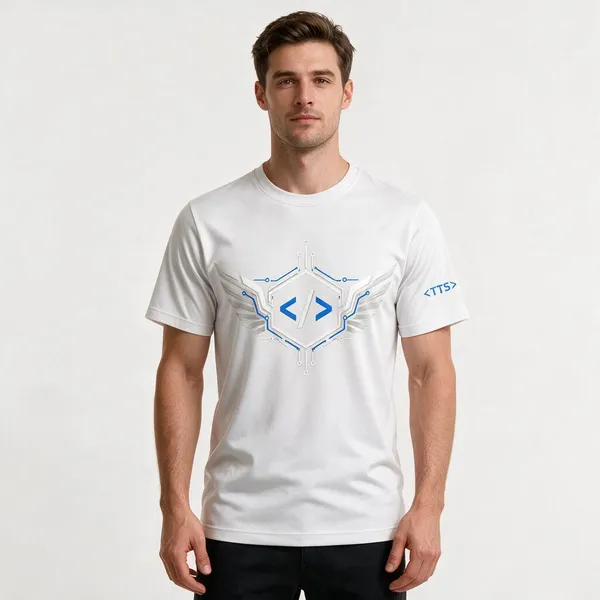 White_Techie_Got_Wings_Crew_Neck_T_Shirt