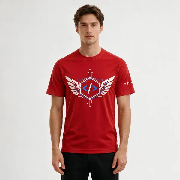 Red_Techie_Got_Wings_Crew_Neck_T_Shirt