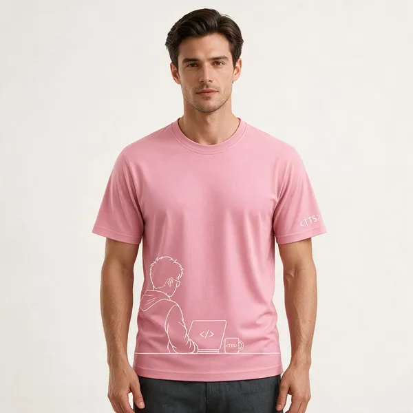Pink_Techie_Man_Crew_Neck_T_Shirt