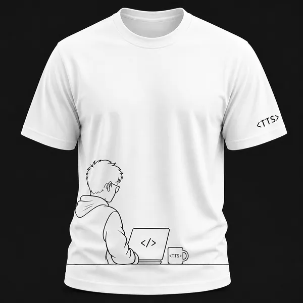 White_Techie_Man_Crew_Neck_T_Shirt