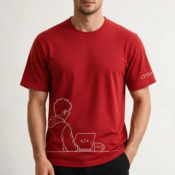 Red_Techie_Man_Crew_Neck_T_Shirt