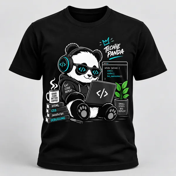 Black_Techie_Panda_Crew_Neck_T_Shirt