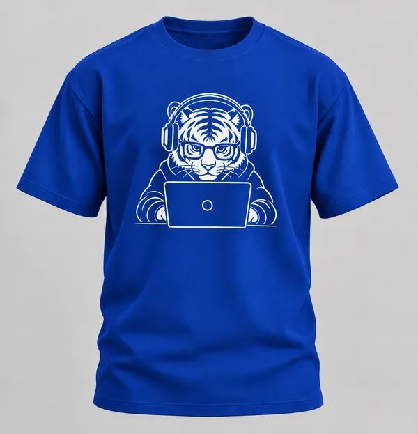Royal_Blue_Techie_Tiger_Crew_Neck_T_Shirt