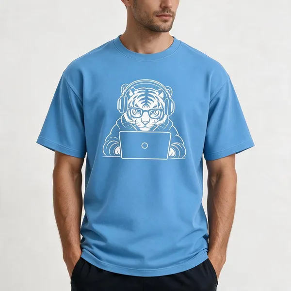 Sky_Blue_Techie_Tiger_Crew_Neck_T_Shirt
