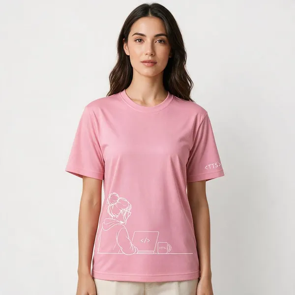 Pink_Techie_Woman_Crew_Neck_T_Shirt