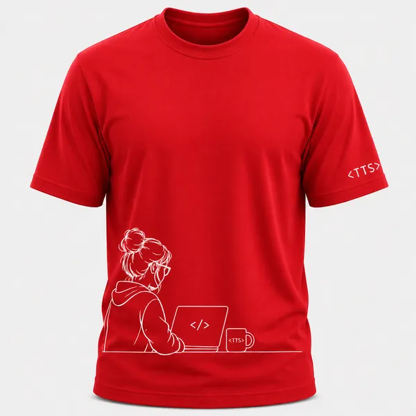 Red_Techie_Woman_Crew_Neck_T_Shirt