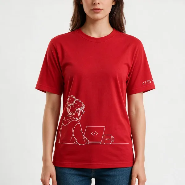 Red_Techie_Woman_Crew_Neck_T_Shirt