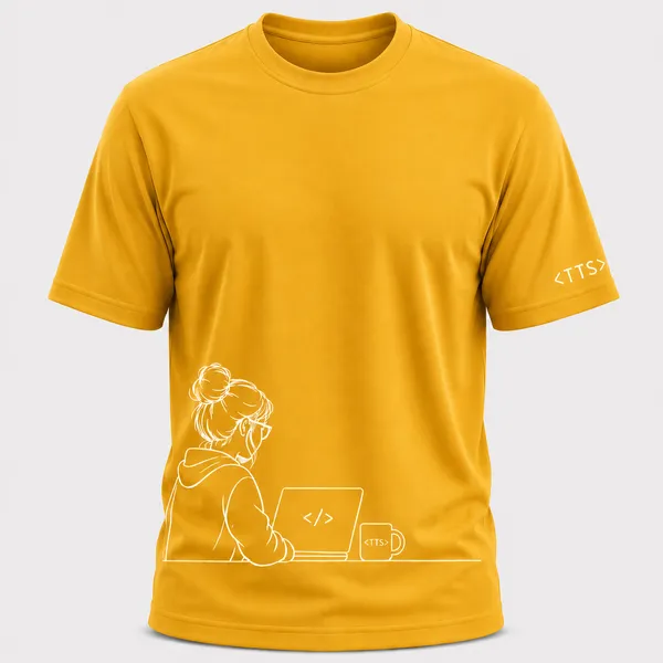 Yellow_Techie_Woman_Crew_Neck_T_Shirt