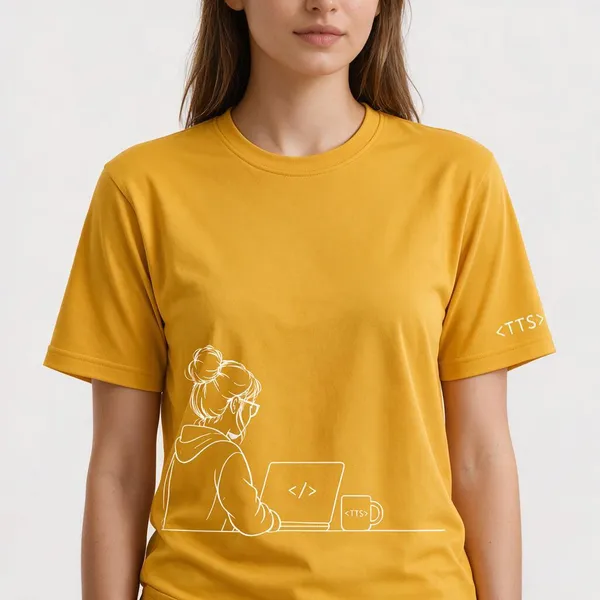Yellow_Techie_Woman_Crew_Neck_T_Shirt