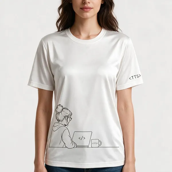White_Techie_Woman_Crew_Neck_T_Shirt