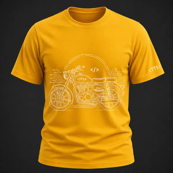 Yellow_Techies_Bullet_Crew_Neck_T_Shirt