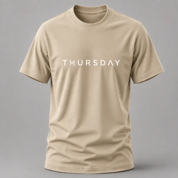 Beige_Thursday_Typography_Crew_Neck_T_Shirt