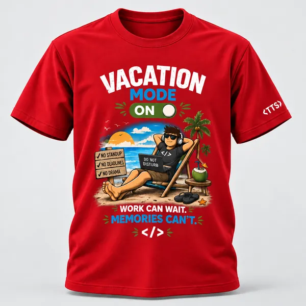 Red_Vacation_Mode_Crew_Neck_T_Shirt