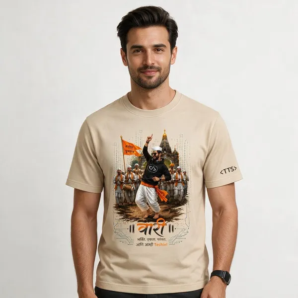 Beige_Varkari_Dancing_Crew_Neck_T_Shirt